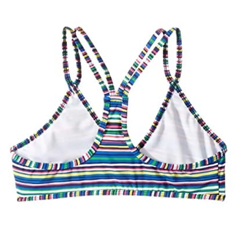 Printed Sport Bra Set Big Kids Multi Color Stripe Size 7 Ella Moss Swim Bikini